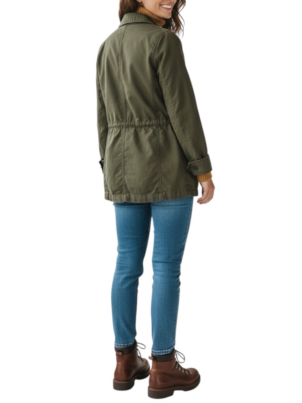 TALBOTS Lightweight Field / Utility Jacket in Deep Olive Green Size 4P (PETITE) - Picture 3 of 11